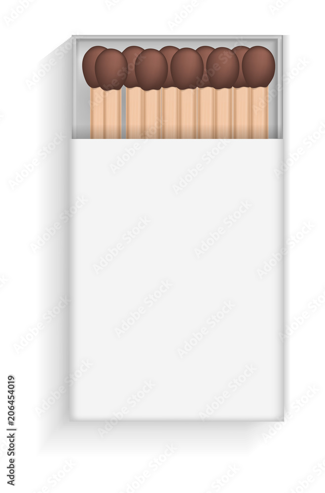 Poster open match box mockup. realistic illustration of open match box vector mockup for web design isolate