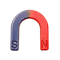 U-shaped red and blue magnet isolated on white background with clipping path © dark_blade