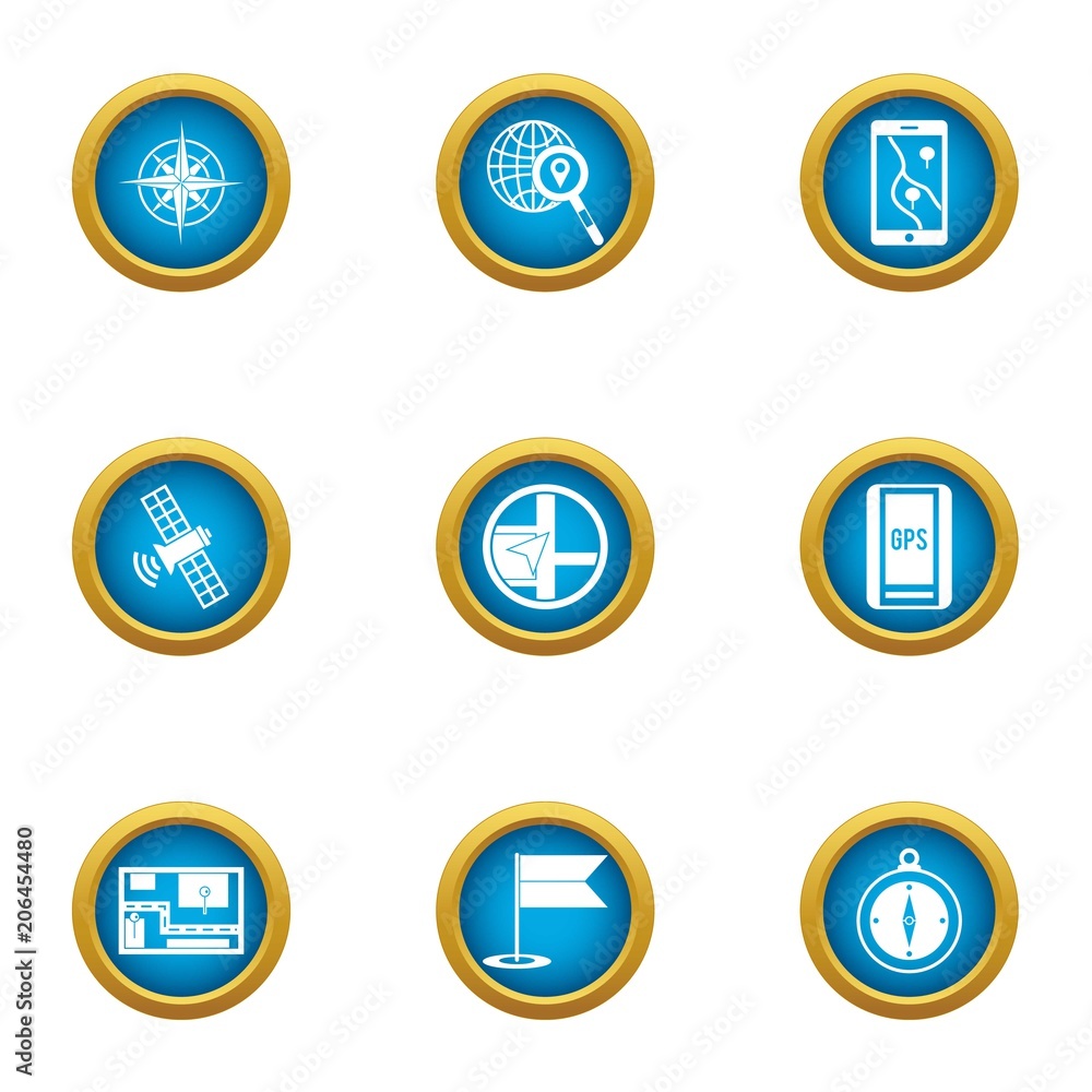 Poster precise navigation icons set. flat set of 9 precise navigation vector icons for web isolated on whit