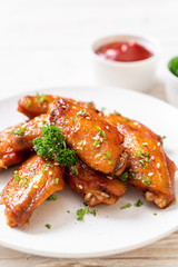 barbecue chicken wings with white sesame