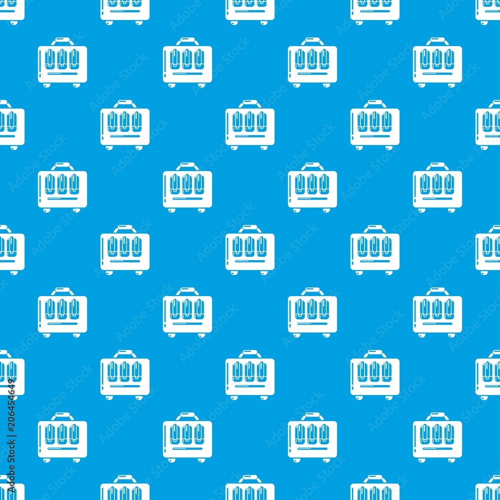 Poster travel bag design pattern vector seamless blue repeat for any use