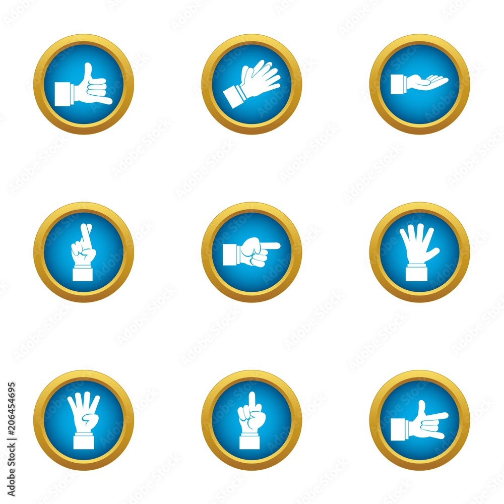 Poster bodily movement icons set. flat set of 9 bodily movement vector icons for web isolated on white back
