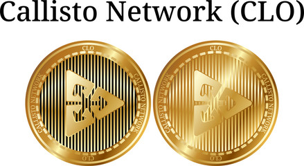 Set of physical golden coin Callisto Network (CLO)