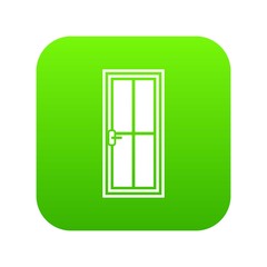 Glass door icon digital green for any design isolated on white vector illustration