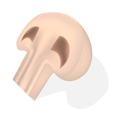 Cut champignon mockup. Realistic illustration of cut champignon vector mockup for web design isolated on white background