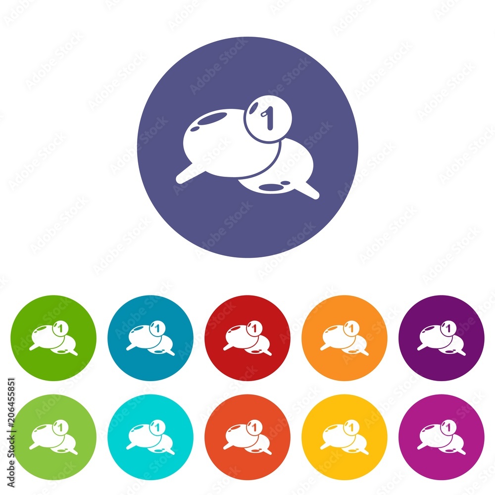 Poster dialog icons color set vector for any web design on white background