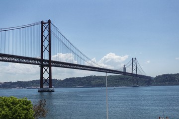Fototapeta na wymiar 25th April Bridge in Lisbon