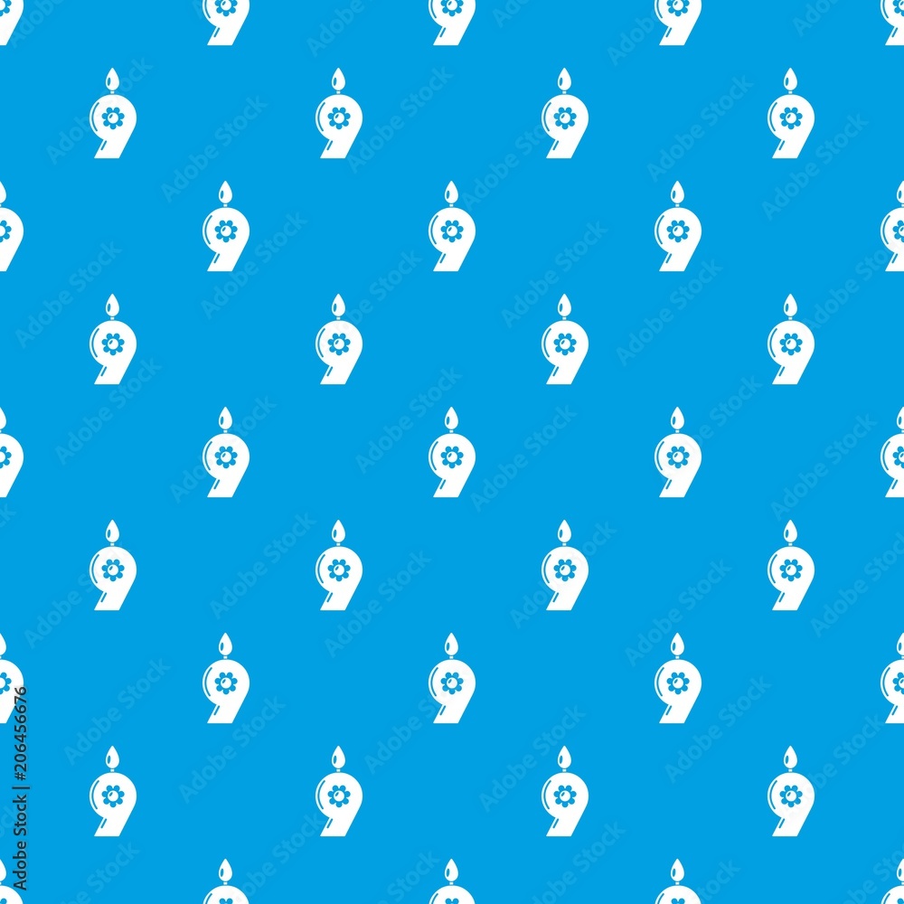 Poster candle numeral pattern vector seamless blue repeat for any use