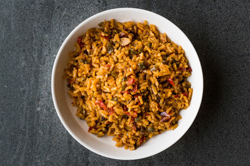 Homemade Spanish Paella with Vegetables / Pilav or Pilaf