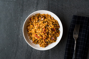 Homemade Spanish Paella with Vegetables / Pilav or Pilaf