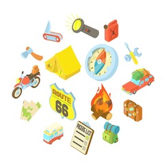 Travel icons set. Isometric illustration of 16 travel vector icons for web