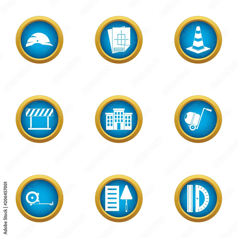 Poster remedial maintenance icons set. flat set of 9 remedial maintenance vector icons for web isolated on 