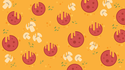 Salami Champignon Pizza Vektor-Illustration