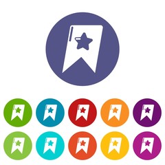 Bookmark browser icons color set vector for any web design on white background