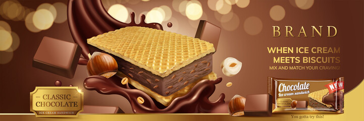 Chocolate ice cream sandwich