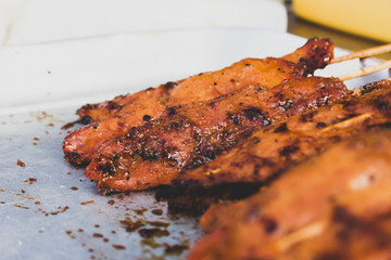 Close up roasted chicken with Thai style