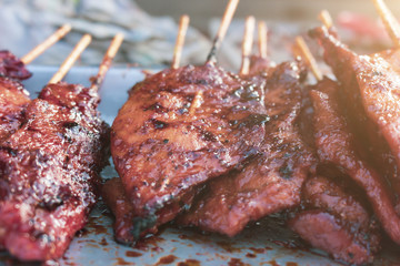 Close up roasted chicken with Thai style