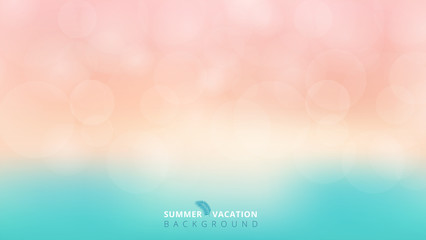 Summer season time blurred bokeh blue and pink background.