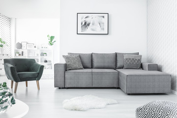 Armchair and corner sofa - obrazy, fototapety, plakaty