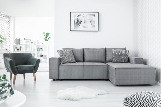 Armchair and corner sofa