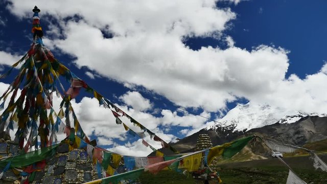 Lungta and Himalayas range Tibet Kailas yatra