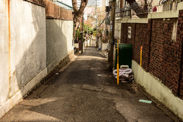 landscape of common old town, narrow street  in seoul, korea 