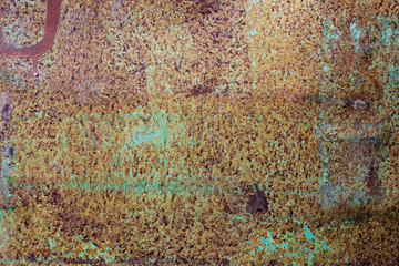 Old colour rusty metal grunge texture background.