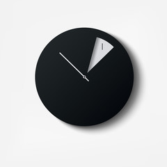 Modern minimalist wall clock. Simple watch design illustration