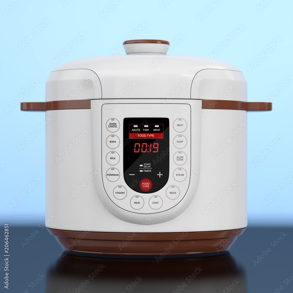 Wall mural Modern Electric Multi Cooker. 3d Rendering