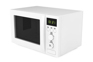 White Microwave Oven. 3d Rendering