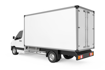 White Commercial Industrial Cargo Delivery Van Truck. 3d Rendering © doomu