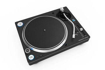 Professional DJ Turntable Vinyl Record Player. 3d Rendering