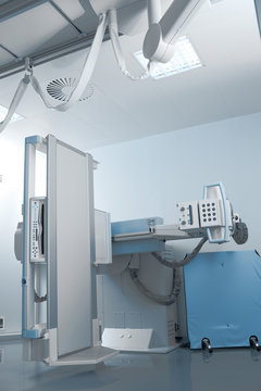 Modern x-ray apparatus in the hospital building