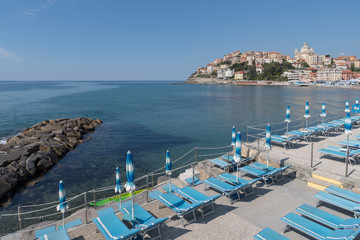 Italian Riviera. Seafront at the tourist resort town Imperia