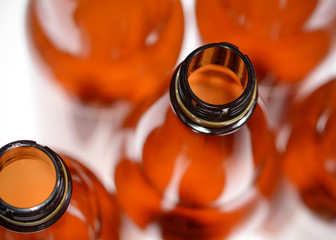 Beer plastic bottles 
