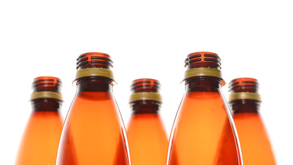 Beer plastic bottles 
