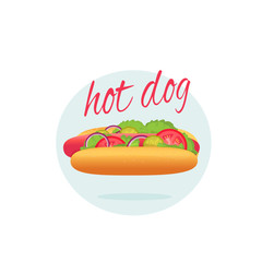 Print hot dog on white background