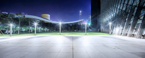 empty, modern square in modern city