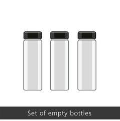 Vector illustration of three bottles set.