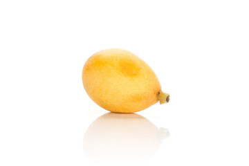 Fototapeta premium One fresh Japanese loquat isolated on white background.