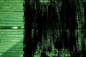 Grunge Golden lime colored Texture of old, shabby, green paint on an old wooden bench