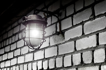 Urban lamp on wall