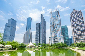 Fototapeta premium road of a modern city with skyscrapers as background