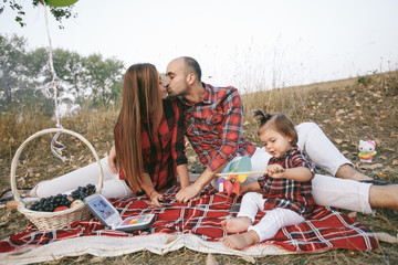 family in a field