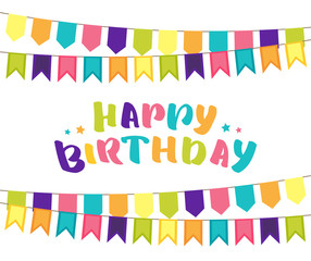 Greeting card with Hand Drawn text of Happy Birthday.