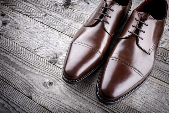 Classic formal brown leather shoes