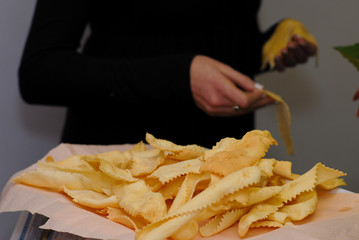 Expert hands while preparing a mixture for italian pasta.