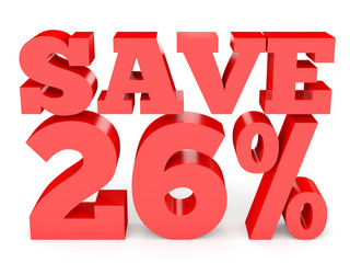 Twenty six percent off. Discount 26 %.