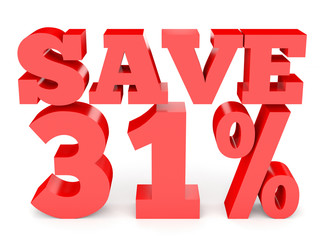 Thirty one percent off. Discount 31 %.