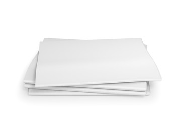 News, stack of blank newspapers, isolated on white background. 3d illustration